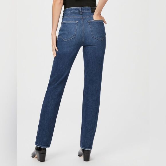 Paige Denim Stella Straight High Rise Jeans in Narrative Dark Wash Size 24 NEW - Picture 8 of 16